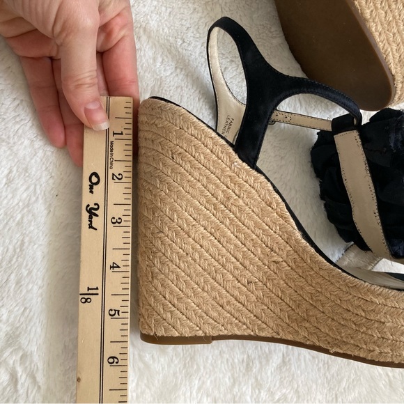 Vera Wang Lavender espadrille wedges high platform heels jeweled rhinestone sz 8 - Picture 10 of 14